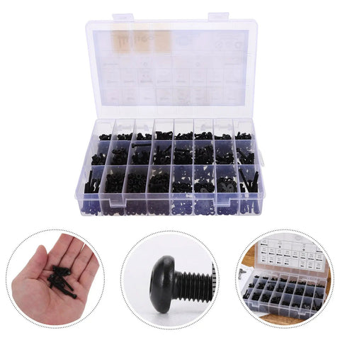 Badass Metric Socket Head Cap Screw Assortment Kit Built From Tough Carbon Steel With Hex Drives stored in clear plastic organizer.