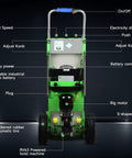 Super Heavy Duty Electric Stair Climbing Dolly With 900 Lbs Capacity, 1250 Watt Motor And Lithium Battery Power, Folding Cart For Moving Appliances Safely, features battery connections and adjustable controls.