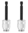 2 Pack Wire Stripper Connecting Rods for Drill Compatible With Most Wire Strippers, Durable Zinc Alloy Sleeve, One Quarter Inch Hex Shank