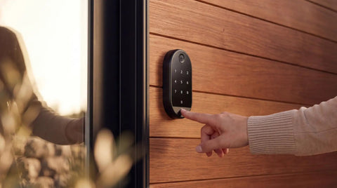 Premium Locked In WiFi Smart Lock Featuring Fingerprint Access And Keypad Touch For No Sweat Upgrades To Your Existing Front Door Deadbolt Setup In Sharp Black
