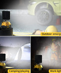 Dope 23W LED Work Light With 2100 Lumens Square Flood Beam in outdoor emergency, camping, and work lighting settings.