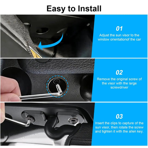 Step-by-step guide to installing Wrangler Sun Visor Clip Repair Kit Aluminum Alloy Beefy Durable Build Pack Of 2 Black