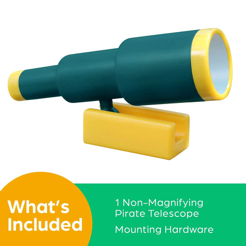 Green Pirate Ship Telescope For Kids Outdoor Playset Accessory Plastic Attachment For Treehouse And Backyard Playground