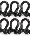 Six Pack Half Inch D Ring Shackle Heavy Duty Tow Strap Winch Off Road Vehicle Recovery Two Ton Four Thousand Lbs Capacity Black