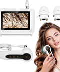 Pro Grade Skin Hair Analyzer With Dual Lens Precision Detection 50X Skin Lens And 200X Hair Follicle Mirror For Real Time Skin Condition Scalp Oil Buildup Hair Elasticity And Follicle Health At Home, handheld with screen
