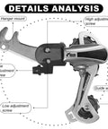 Rear Derailleur TY21B 6/7 Speed Hanger Mount for Mountain Bike, Tricycle, Commuter and Cruiser, detail analysis of screws and guide wheel