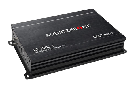 Beast 2000W Monoblock Class D Car Amplifier with One Ohm Stable MOSFET power on a diagonal view, showing brand and wattage details.