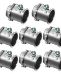 Eight Pack One Half Inch EMT Set Screw Connector Zinc Die Cast Conduit Fitting For Metal Enclosures And Junction Boxes, 8 connectors