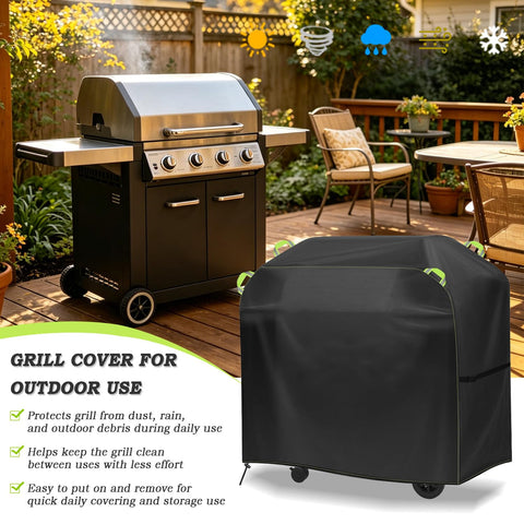 Pit Boss Navigator 850 Grill Cover 2020-2026 Heavy Duty Weatherproof BBQ Shield protecting outdoor grill on patio