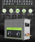 6L High Power Ultrasonic Parts Cleaner with 180W Beefy Cleaning Power, front view with control knobs and specifications.