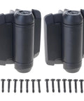 2-Pack Adjustable Tension Gate Hinges With Caps For Outdoor Wood And Metal Gates, includes screws, front view