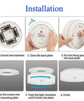 Installation steps for Battery Operated Motion Sensor Ceiling Light Wireless LED 7.4 Inch with All Day Night Modes 300LM