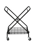 Verona Collapsible Laundry Cart With Removable Canvas Basket Large Black Heavy Duty Steel Construction Foldable side view