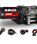 12V 3000Lbs Steel Wire Winch For ATV UTV Off Road Towing with wireless remote and mounting bracket