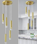 Hot Gold Pendant Light Fixture With Dimmable LED Five Light Pendant Lighting For Kitchen Island Dining Room And Bedroom
