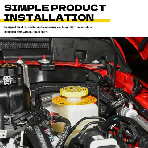 Brake Master Cylinder Reservoir Cap For Dodge Jeep Chrysler Replacement Filler Cap installed in engine bay