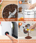 Heavy Duty 1000g Commercial Grain Grinder With 32000 RPM Electric Mill for coffee and nuts, step-by-step operation process.