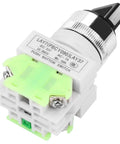 20X31 220V 5A Three Position Maintained Selector Self Locking Rotary Switch With Two NO And One NC Contacts Built To Last And Ready For Control Panels And Electronics Projects, side view