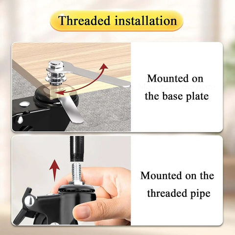 Badass Heavy Duty Swivel Caster Wheels With Parking Brakes And M6x15 Threaded Stems For Gnarly Desk Furniture And Sick Cart Build Repairs 4 Pack threaded installation guide.