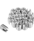 Self Tapping Slotted Screw Insert Kit For Preventing Loosening, 20 Pieces M8 X 15mm Threaded Inserts For Industrial Use, Easy Install Without Pre Tapping, Durable Metal Hardware For Secure Fastening In Machinery And Equipment, M8 SUS303 inserts