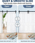 52 Inch Darn Door Track Sliding Kit With Side Mounted Black Rollers For Bifold Doors Up To 400 Lbs Smooth And Quiet Operation