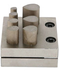 Drop Shaped Disc Cutter Set 7 Piece Punch Die Forming Kit For Jewelry Making And Metal Gaskets Sheets With Base 62x62mm