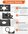 Ford Econoline Right Side Passenger Seat Swivel Base Replacement With 360 Degree Rotation details and features