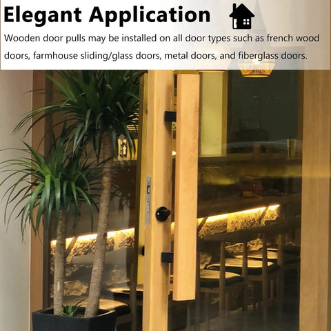 Dang Good Solid Wood Double Sided Door Handles With Sweet Long Threaded Mounting Bolts And Durable Waterproof Coating For Interior Bedroom Closet And Bathroom Sliding Doors