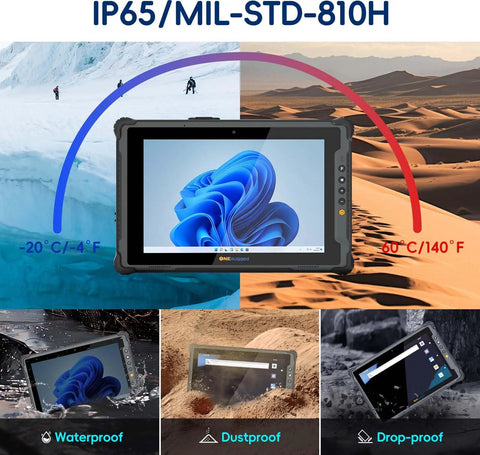 Rugged 12.2 Inch Windows 11 Pro Tablet Intel Core I5 16GB Ram 128GB IP65 Waterproof MIL STD 810H Drop Proof in extreme environments.