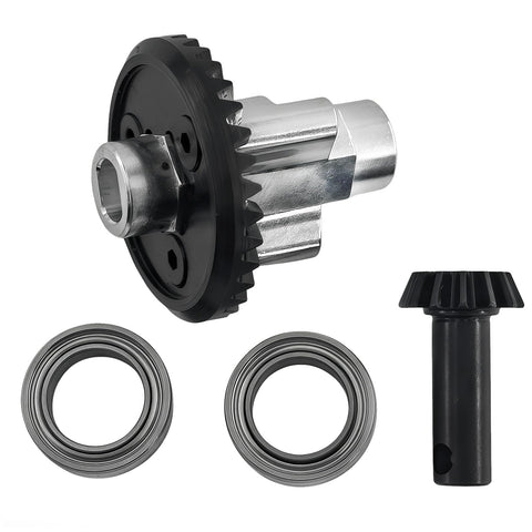 Bevel Gear Set 13T 33T For One Twelfth RC Car Axle With Bearings Upgrade Hardened Steel Differential Bevel Gears, components displayed
