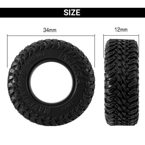 Maverix MT RC Tires For 1 30 Scale Axial SCX30 34x12mm 0 7 Inch Ultra Sticky S5 Compound Super Soft Traction with tire dimensions.