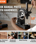 1 Ton Manual Arbor Press With Handwheel Built To Last Heavy Duty Desktop Press for Precision Stamping on cast iron frame
