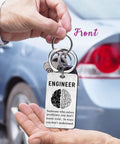 Engineer Gifts Keychain For Software Data Mechanical And Electrical Engineers A Nerdy Cool Techie Keepsake held by hand