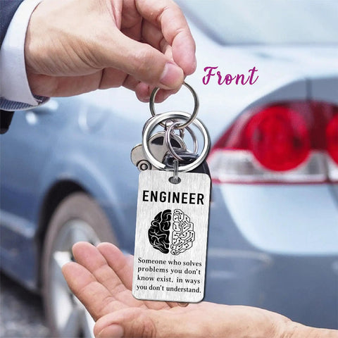 Engineer Gifts Keychain For Software Data Mechanical And Electrical Engineers A Nerdy Cool Techie Keepsake held by hand