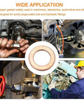 Best Solid Copper Flat Washers And Gasket Kit Universal Fit For Car Auto Engine Oil Drain Sump Plug Seals With Nuts And Bolts For Repair Shops And DIY Mechanics Keeping Your Ironclad For Any Grind You Put It Through, copper washer used in auto and machinery seals