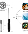 66 Piece All In One Rotary Tool Accessory Kit with resin cutting discs, screwdriver, HSS blades, diamond wheels for cutting.
