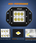 Two Pack 18W Flood LED Work Lights With Wide Beam Flush Mount Off Road Driving Light Bar showcasing high-performance