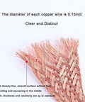 Close-up of Pure Copper Desoldering Wick 32.8 Ft Flexible Braided Mesh Solder Wick showing detailed copper braiding and fine density