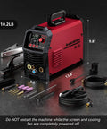 Beast 5 In 1 DC TIG Welder With Pulse HF Lift Spot And Stick Modes 200 Amp with cables and accessories, LED display visible