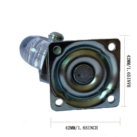 2 Inch Heavy Duty Swivel Caster Wheels Four Pack With Clear Rubber Wheels Top Plate And Screws 360 Degree Rotation