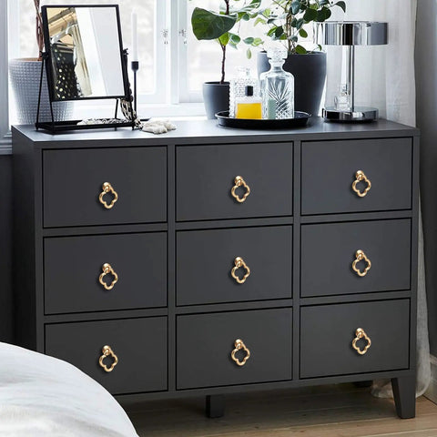 Gold Zinc Alloy Cabinet Knobs Set For Kitchen Cabinets And Drawers Durable Dresser Handles on black dresser