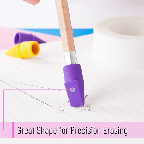 Dope Colorful Pencil Top Erasers Set 120 Latex-Free Cap Tops That Fit All Standard Pencils Erases Cleanly And Reduces Smudging