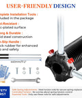 Heavy Duty Pair of 2 Inch Garage Door Torsion Springs with tools and gloves in black coating for 7 to 8 foot doors