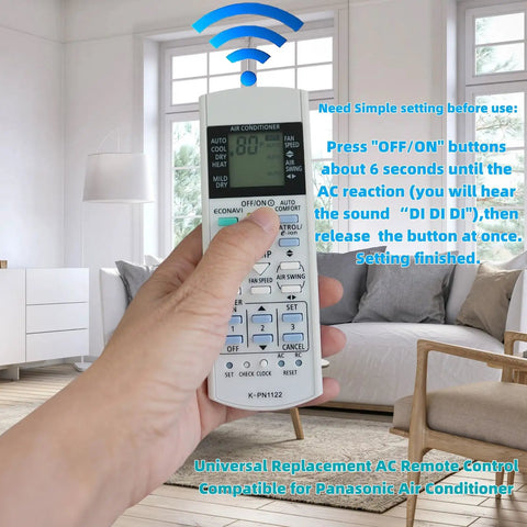 Premium Universal AC Remote Controller For Panasonic Air Conditioner Sub Wireless Temp Display Fahrenheit Celsius A75C2913 Compatible Hella Smooth To Set Up And Straight Up Easy To Control Settings