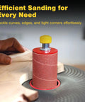 Heavy Duty Aluminum Oxide Spindle Sander Sleeves Six Pack Assorted Diameters 1/2 To 3 Inches Four And A Half Long grit 80 being used for sanding tight curves.