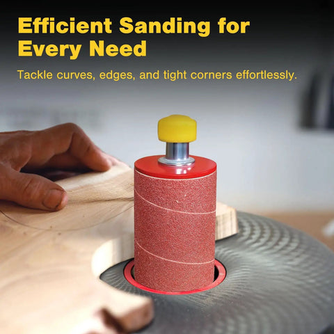 Heavy Duty Aluminum Oxide Spindle Sander Sleeves Six Pack Assorted Diameters 1/2 To 3 Inches Four And A Half Long grit 80 being used for sanding tight curves.