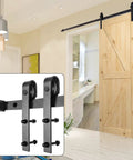 No Fuss 6.6 Foot Sliding Barn Wood Door Hardware Kit With Premium Carbon Steel Track System Easy Door Conversion