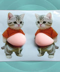 2 Pack Cat Themed Door Stopper Wall Protectors with Adhesive showing cute cartoon cats with pink soft rubber base