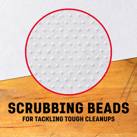 Grimy Scrub Workshop Wipes With Scrubbing Beads For Grease Grime Oil Paint And Caulk close-up showing textured beads on wipe surface.