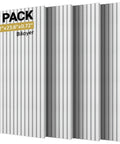 Heavy Duty Dual Layer Acoustic Wall Panels For Crisp Audio And Echo Blocking Self Adhesive Thick Fabric Wrapped Sound Dampening Tiles 4 Pack Peel Stick Install No Sweat, showing vertical ribbed design.
